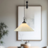 Alora - PD447120MBWL - One Light Pendant - Ellen - Matte Black/White Linen