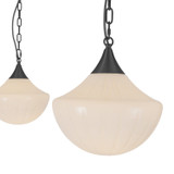 Alora - MP651312MBGR - Three Light Pendant - Farrah - Matte Black/Glossy Ribbed Opal Glass