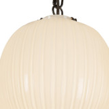 Alora - MP579712MBGR - Three Light Pendant - Cherise - Matte Black/Glossy Ribbed Opal Glass