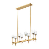 Alora - LP314308VBCC - Eight Light Island Pendant - Salita - Clear Crystal/Vintage Brass