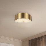 Alora - FM566314BG - Three Light Flush Mount - Adella - Brushed Gold