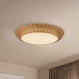 Alora - FM511421RA - Three Light Flush Mount - Merida - Rattan