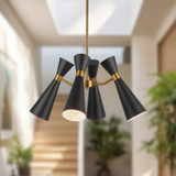 Alora - CH574424MBAG - Four Light Chandelier - Blake - Matte Black/Aged Gold