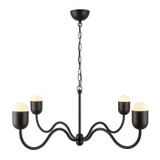 Alora - CH558439MBOP - Four Light Chandelier - Effie - Matte Black/Opal Glass