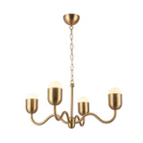 Alora - CH558427BGOP - Four Light Chandelier - Effie - Brushed Gold/Opal Glass