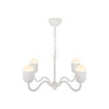 Alora - CH558427AWOP - Four Light Chandelier - Effie - Antique White/Opal Glass