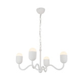 Alora - CH558427AWOP - Four Light Chandelier - Effie - Antique White/Opal Glass