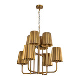 Alora - CH528830AG - Eight Light Chandelier - Plisse - Aged Gold
