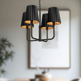 Alora - CH528423MB - Four Light Chandelier - Plisse - Matte Black