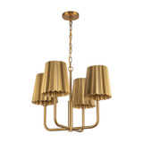 Alora - CH528423AG - Four Light Chandelier - Plisse - Aged Gold