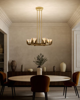 Alora - CH362423VBAR-UNV - LED Chandelier - Colette - Vintage Brass/Alabaster