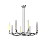 Alora - CH316008PNCR - Eight Light Chandelier - Flute - Polished Nickel/Ribbed Glass