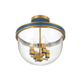 Crystorama - HRK-2500-LG-NY - Four Light Semi Flush Mount - Herrick - Luxe Gold + Navy