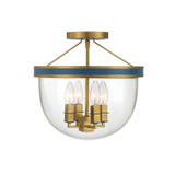Crystorama - HRK-2500-LG-NY - Four Light Semi Flush Mount - Herrick - Luxe Gold + Navy