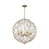 Crystorama - BGT-335-SG-CL - Six Light Chandelier - Bridget - Soft Gold
