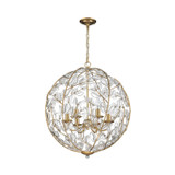 Crystorama - BGT-335-SG-CL - Six Light Chandelier - Bridget - Soft Gold