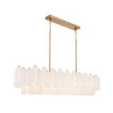 Crystorama - ADD-337-AG-WH - 16 Light Linear Chandelier - Addis - Aged Brass