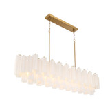 Crystorama - ADD-337-AG-WH - 16 Light Linear Chandelier - Addis - Aged Brass