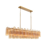 Crystorama - ADD-337-AG-AM - 16 Light Linear Chandelier - Addis - Aged Brass