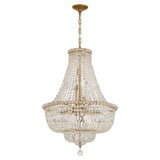 Crystorama - ROS-A1009-AG-CL-MWP - Nine Light Chandelier - Roslyn - Aged Brass