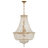 Crystorama - ROS-A1009-AG-CL-MWP - Nine Light Chandelier - Roslyn - Aged Brass