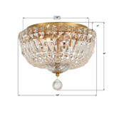 Crystorama - ROS-A1004-AG-CL-MWP - Four Light Flush Mount - Roslyn - Aged Brass