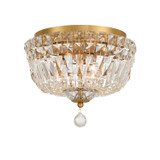 Crystorama - ROS-A1003-AG-CL-MWP - Three Light Flush Mount - Roslyn - Aged Brass