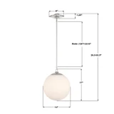 Crystorama - ORY-1007-PN-WH - One Light Pendant - Orly - Polished Nickel