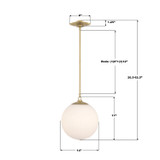 Crystorama - ORY-1007-AG-WH - One Light Pendant - Orly - Aged Brass