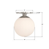 Crystorama - ORY-1003-PN-WH - One Light Semi Flush Mount - Orly - Polished Nickel