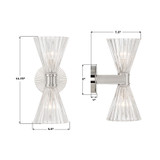 Crystorama - LOT-702-PN - Two Light Wall Sconce - Lotus - Polished Nickel