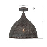 Crystorama - JAS-A5010-FB_CEILING - One Light Semi Flush Mount - Jasmine - Forged Bronze