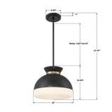 Crystorama - GID-4015-MK-VG - Two Light Pendant - Gidget - Matte Black + Vibrant Gold