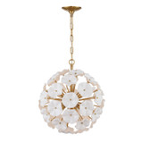 Crystorama - ESM-4005-AG-WH - Six Light Chandelier - Esme - Aged Brass