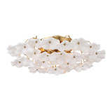 Crystorama - ESM-4000-AG-WH - Six Light Semi Flush Mount - Esme - Aged Brass