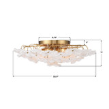 Crystorama - ESM-4000-AG-WH - Six Light Semi Flush Mount - Esme - Aged Brass