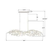 Crystorama - 567-MT - Six Light Linear Chandelier - Broche - Matte White