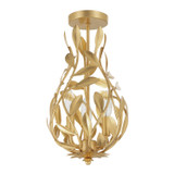Crystorama - 565-GA_CEILING - Three Light Semi Flush Mount - Broche - Antique Gold