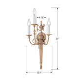Crystorama - 663-MB - Three Light Wall Sconce - Loxley - Matte Brass