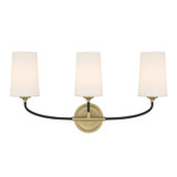Crystorama - NIL-70013-BF-MG - Three Light Bath - Niles - Black Forged + Modern Gold