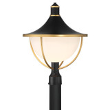 Crystorama - ATL-719-MK-TG - One Light Outdoor Post Mount - Atlas - Matte Black + Textured Gold