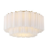 Crystorama - ADD-321-AG-WH - Seven Light Flush Mount - Addis - Aged Brass