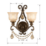 Crystorama - 7502-BU-GT-S - Two Light Wall Sconce - Norwalk - Bronze Umber