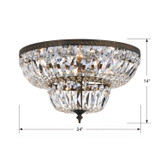 Crystorama - 724-EB-CL-MWP - Six Light Flush Mount - Ceiling Mount - English Bronze