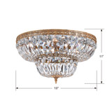 Crystorama - 718-OB-CL-SAQ - Four Light Flush Mount - Waltham - Olde Brass