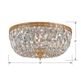 Crystorama - 716-OB-CL-SAQ - Three Light Flush Mount - Waltham - Olde Brass