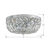Crystorama - 714-CH-CL-SAQ - Three Light Flush Mount - Waltham - Polished Chrome