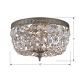 Crystorama - 710-EB-CL-I - Two Light Flush Mount - Waltham - English Bronze