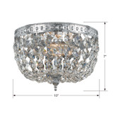 Crystorama - 710-CH-CL-S - Two Light Flush Mount - Ceiling Mount - Polished Chrome