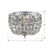 Crystorama - 708-CH-CL-SAQ - Two Light Flush Mount - Ceiling Mount - Polished Chrome